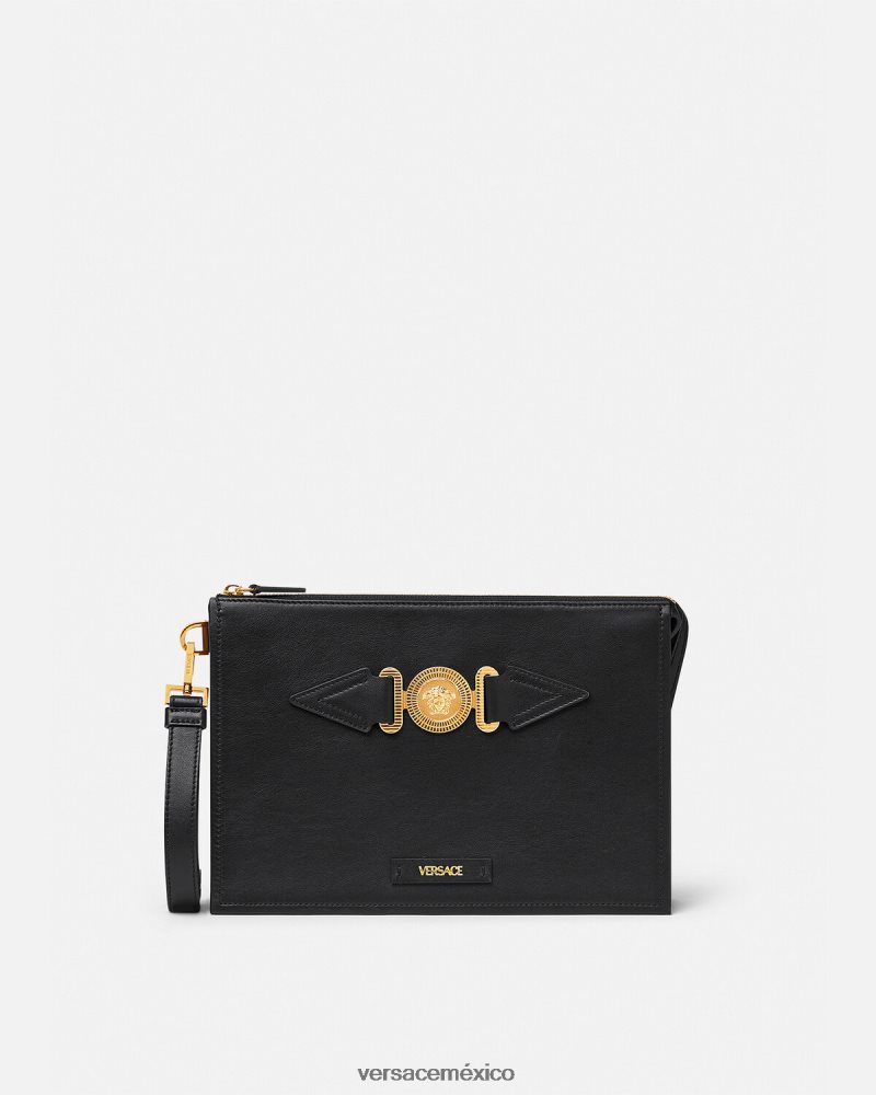 Versace bolsa grande de medusa negro bolsas hombres 84626J1466