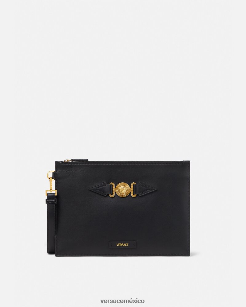 Versace bolsa grande de medusa negro bolsas hombres 84626J1467