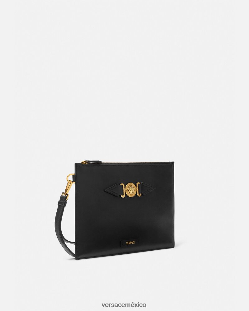 Versace bolsa grande de medusa negro bolsas hombres 84626J1467