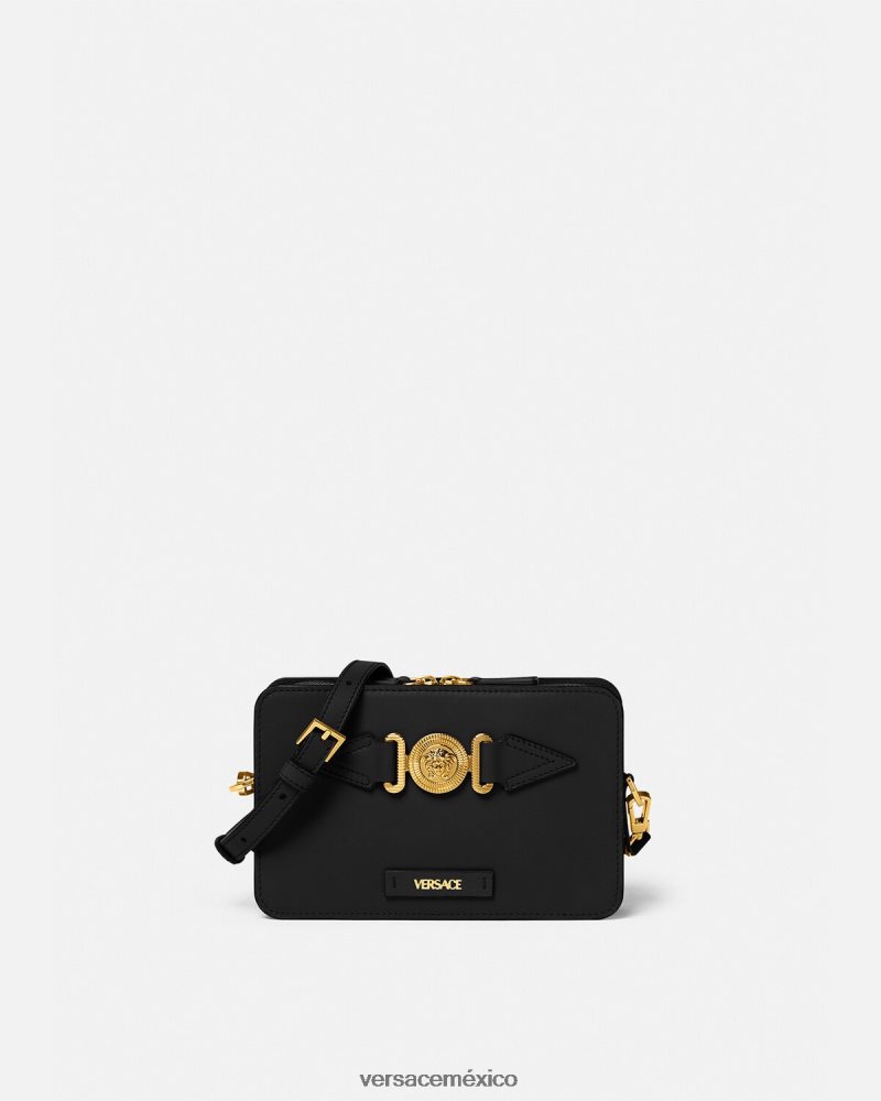 Versace bolso messenger pequeño con Medusa Biggie negro bolsas hombres 84626J1464