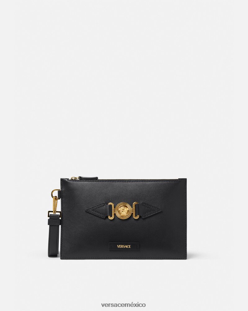 Versace bolso shopper pequeño con medusa biggie negro bolsas hombres 84626J1463