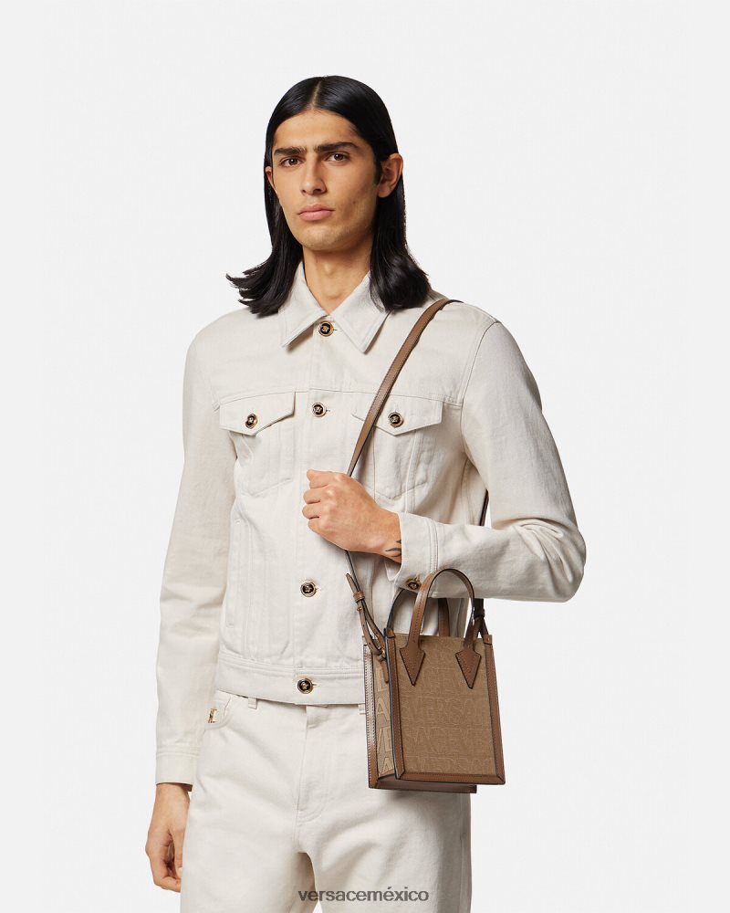 Versace bolso bandolera integral marrón bolsas hombres 84626J1498