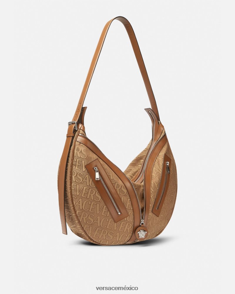 Versace bolso hobo grande con repetición en toda la prenda marrón bolsas hombres 84626J1499