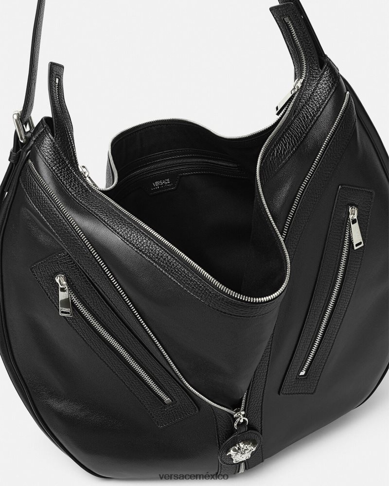 Versace bolso hobo grande repetido negro bolsas hombres 84626J1500