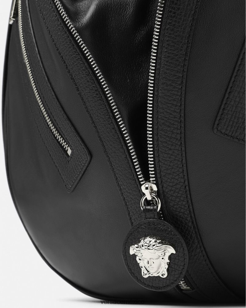 Versace bolso hobo grande repetido negro bolsas hombres 84626J1500