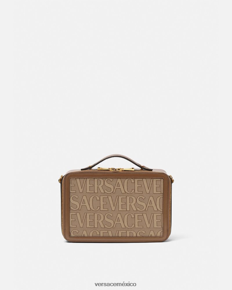 Versace bolso mensajero integral marrón bolsas hombres 84626J1497