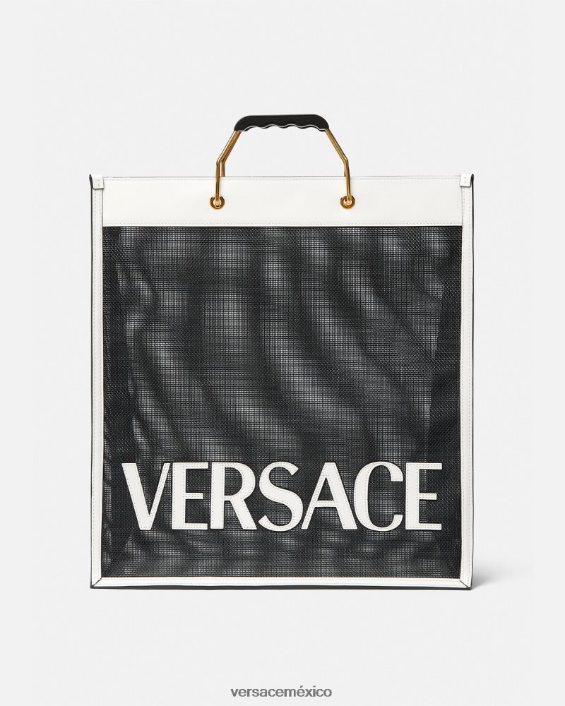 Versace bolso de mano comprador blanco negro bolsas hombres 84626J1508