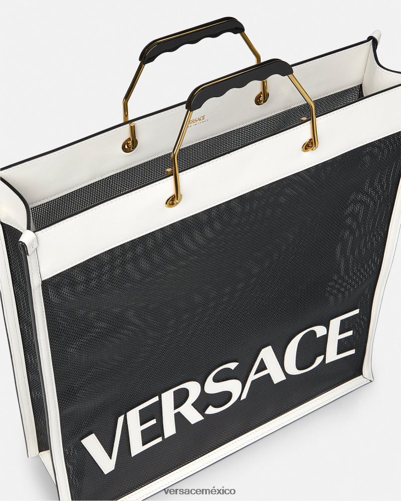 Versace bolso de mano comprador blanco negro bolsas hombres 84626J1508