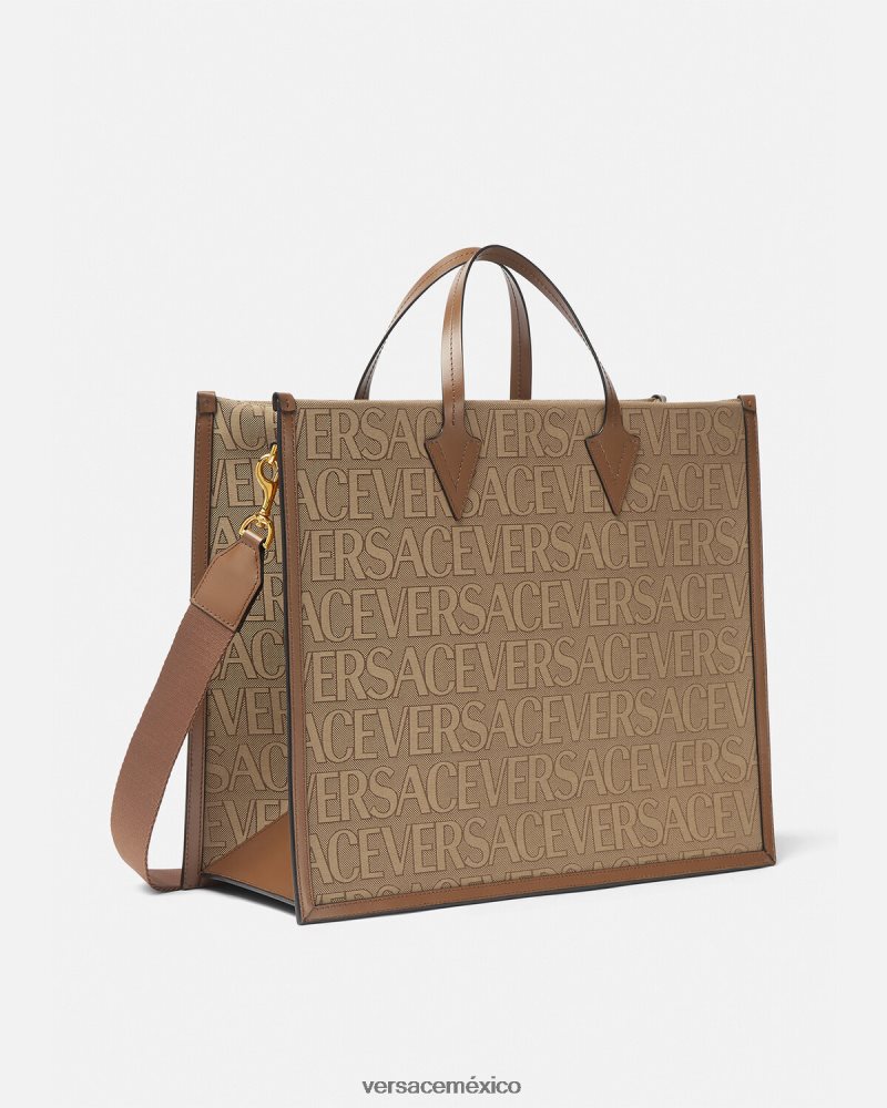 Versace bolso de mano por toda la prenda marrón bolsas hombres 84626J1506