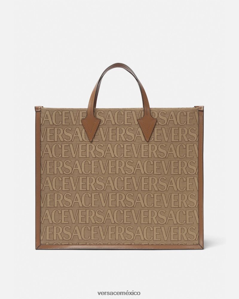 Versace bolso de mano por toda la prenda marrón bolsas hombres 84626J1506