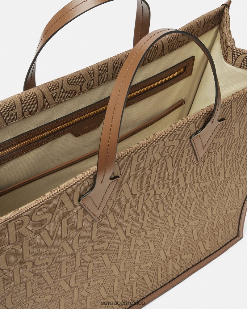 Versace bolso de mano por toda la prenda marrón bolsas hombres 84626J1506