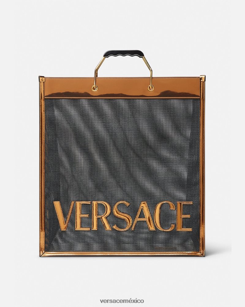 Versace bolso shopper alto negro y caramelo bolsas hombres 84626J1509