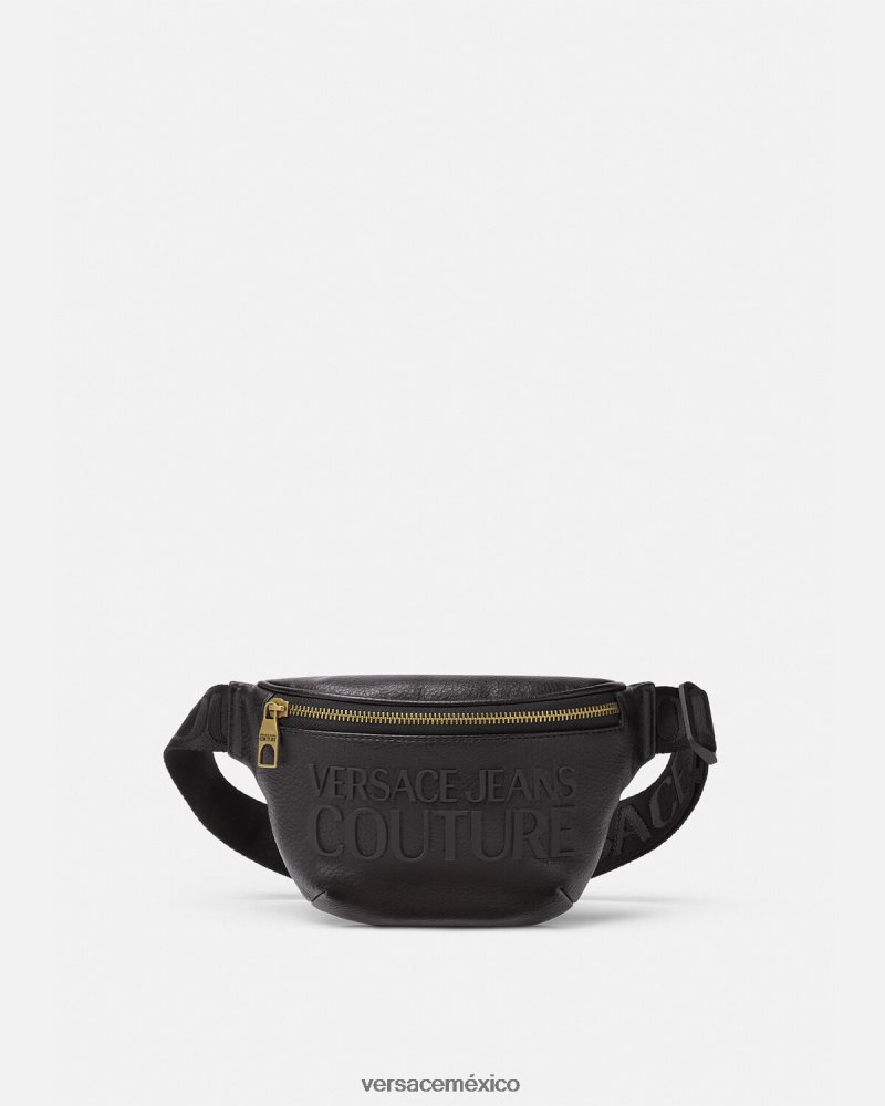 Versace riñonera con logo negro bolsas hombres 84626J2471