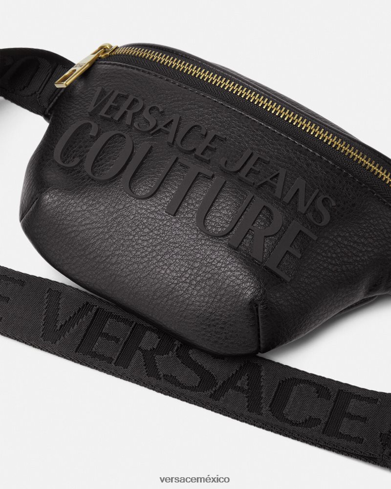 Versace riñonera con logo negro bolsas hombres 84626J2471