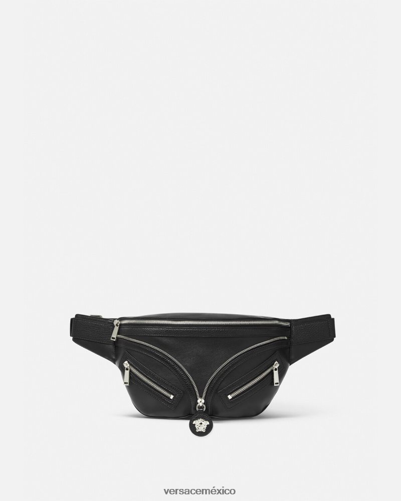 Versace riñonera repetida negro bolsas hombres 84626J1504