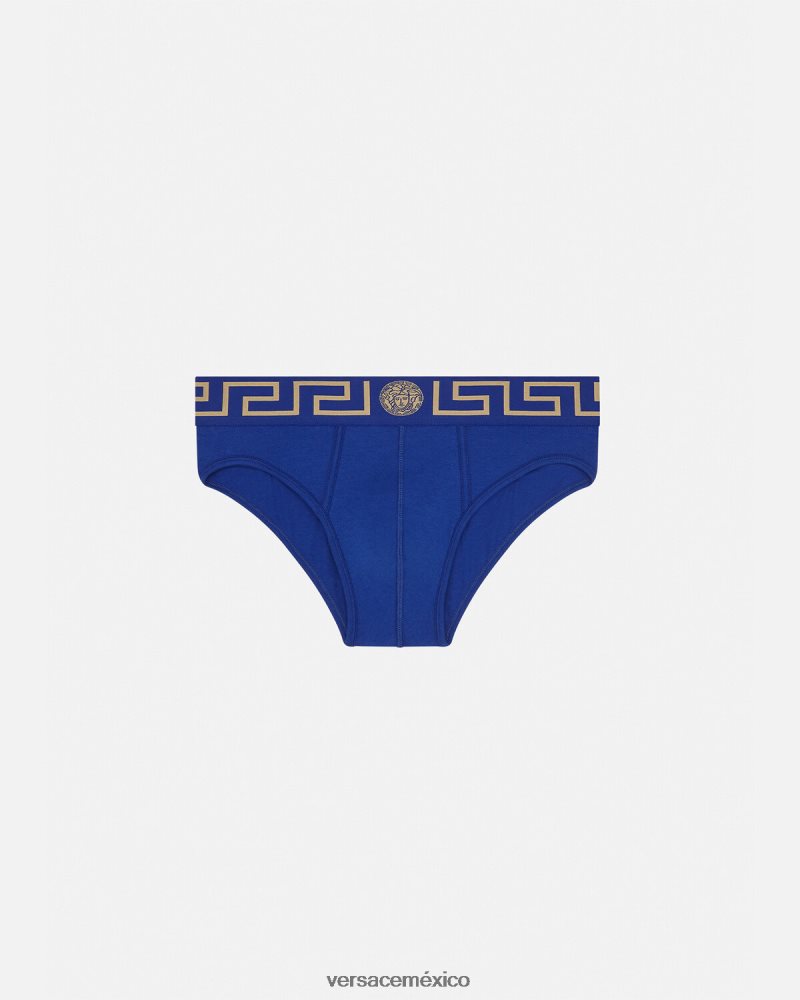 Versace calzoncillos con borde de greca azul ropa interior y ropa de playa hombres 84626J1787