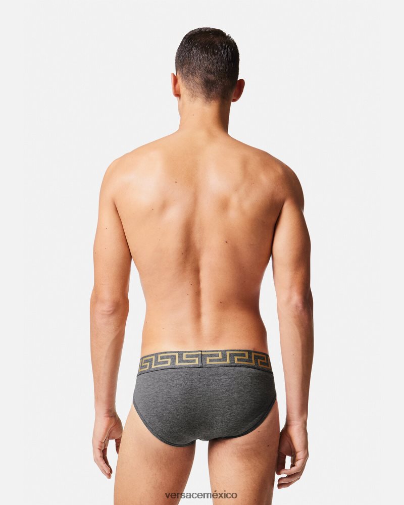 Versace calzoncillos con borde de greca gris ropa interior y ropa de playa hombres 84626J1790