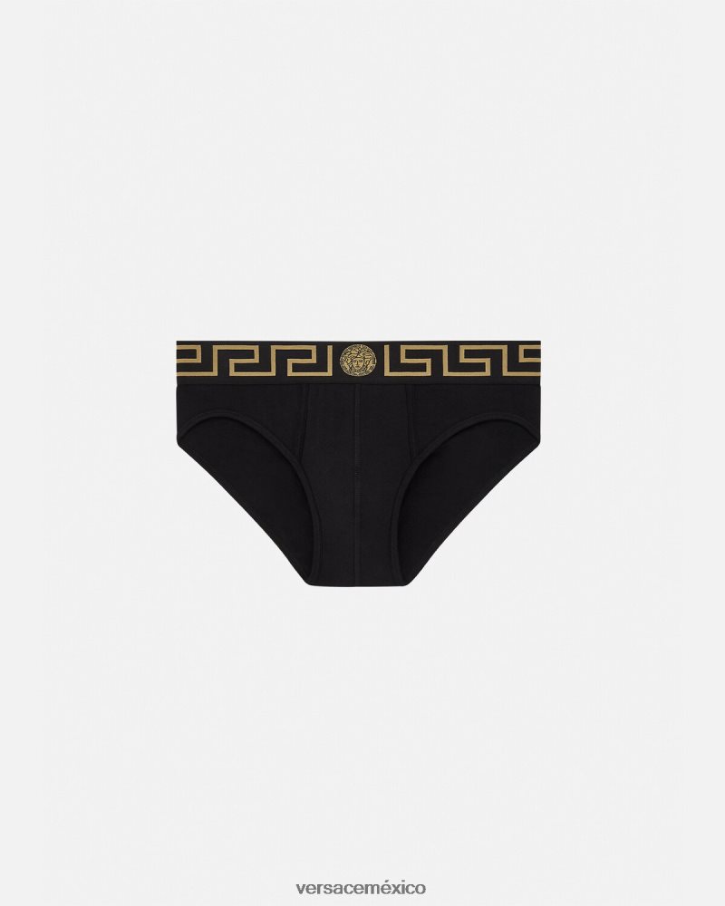 Versace calzoncillos con borde de greca negro ropa interior y ropa de playa hombres 84626J1785