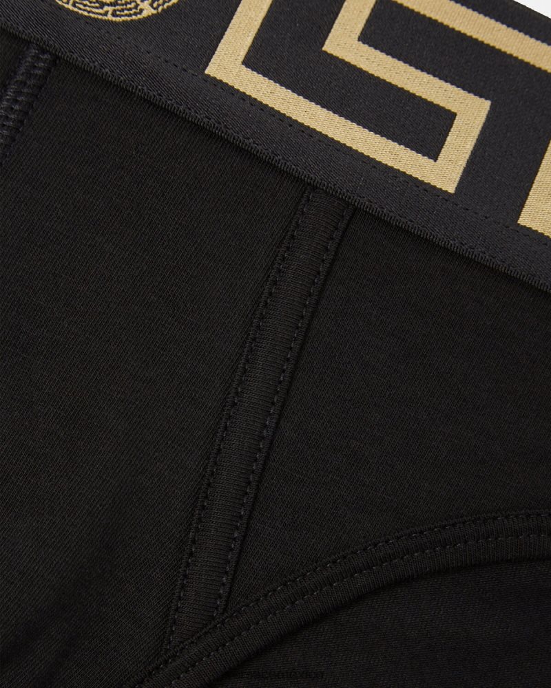 Versace calzoncillos con borde de greca negro ropa interior y ropa de playa hombres 84626J1785