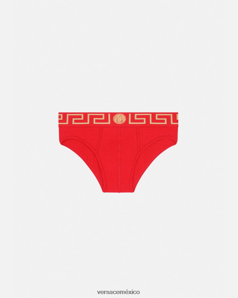 Versace calzoncillos con borde de greca rojo ropa interior y ropa de playa hombres 84626J1788