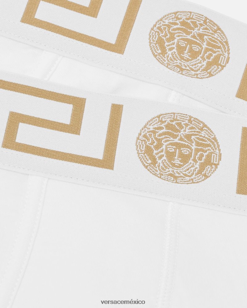 Versace pack de 2 calzoncillos con borde con greca Oro blanco ropa interior y ropa de playa hombres 84626J1784