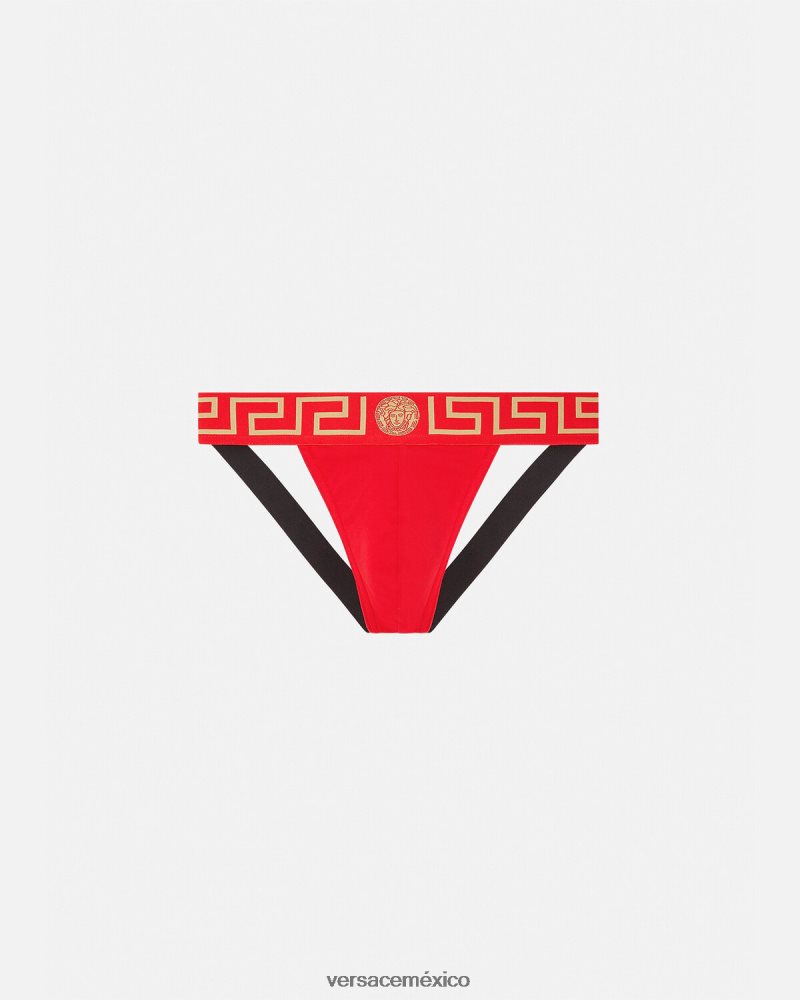 Versace suspensorio con borde de greca rojo ropa interior y ropa de playa hombres 84626J1775