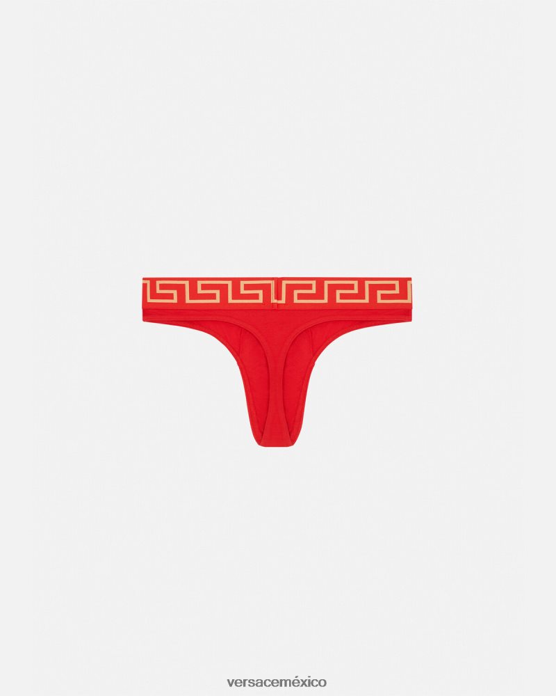 Versace tanga con borde de greca rojo ropa interior y ropa de playa hombres 84626J1771