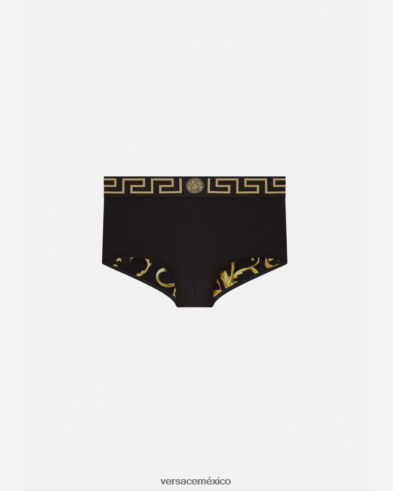 Versace bañador con borde de greca negro ropa interior y ropa de playa hombres 84626J1807