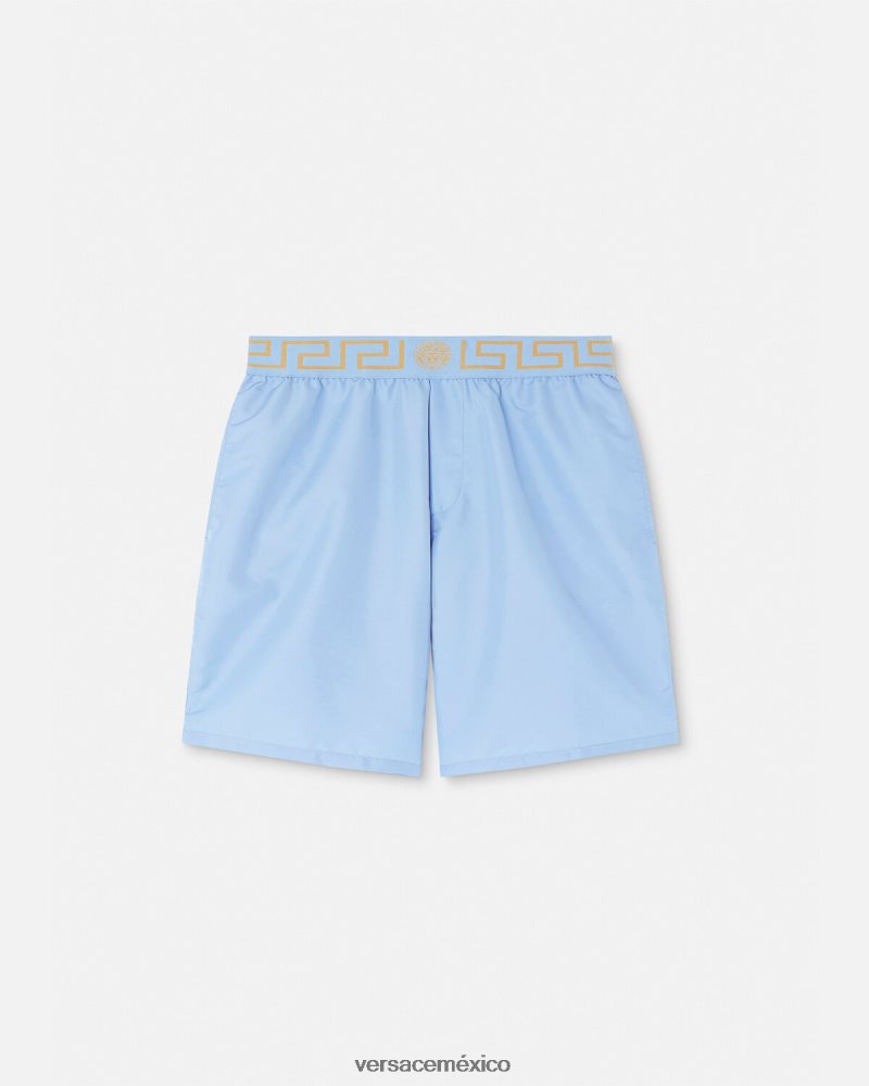 Versace bañadores con borde de greca azul claro ropa interior y ropa de playa hombres 84626J1799
