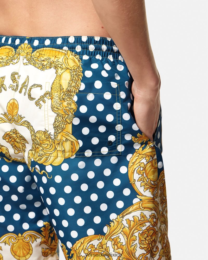 Versace bañadores con diseño barroco de conchas marinas imprimir ropa interior y ropa de playa hombres 84626J1802