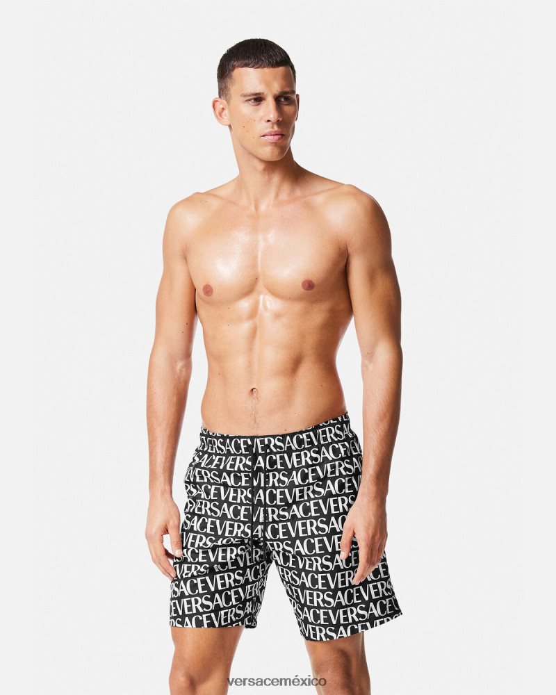 Versace bañadores integrales negro y estampado ropa interior y ropa de playa hombres 84626J1803