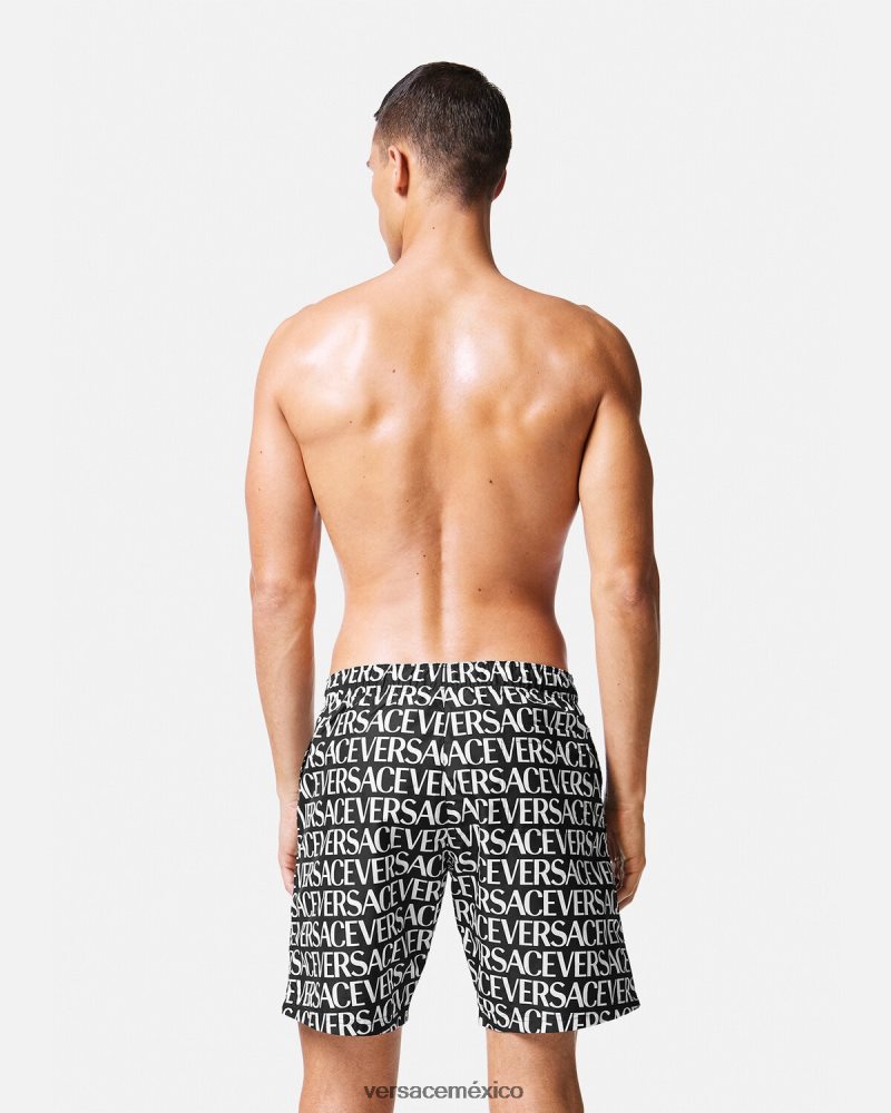 Versace bañadores integrales negro y estampado ropa interior y ropa de playa hombres 84626J1803