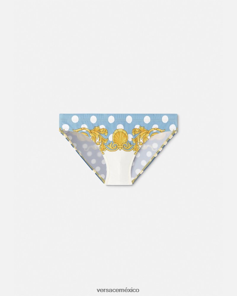 Versace calzoncillos de baño con diseño barroco de conchas marinas imprimir ropa interior y ropa de playa hombres 84626J1801