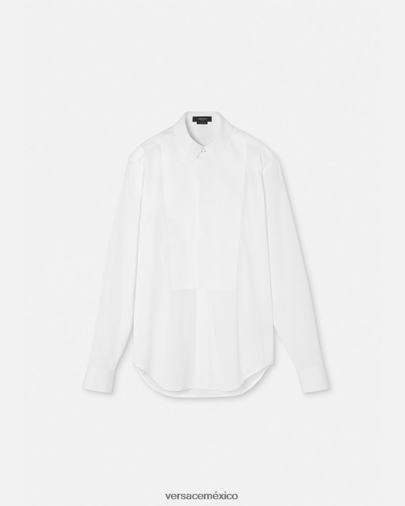 Versace camisa de esmoquin formal blanco ropa hombres 84626J1301