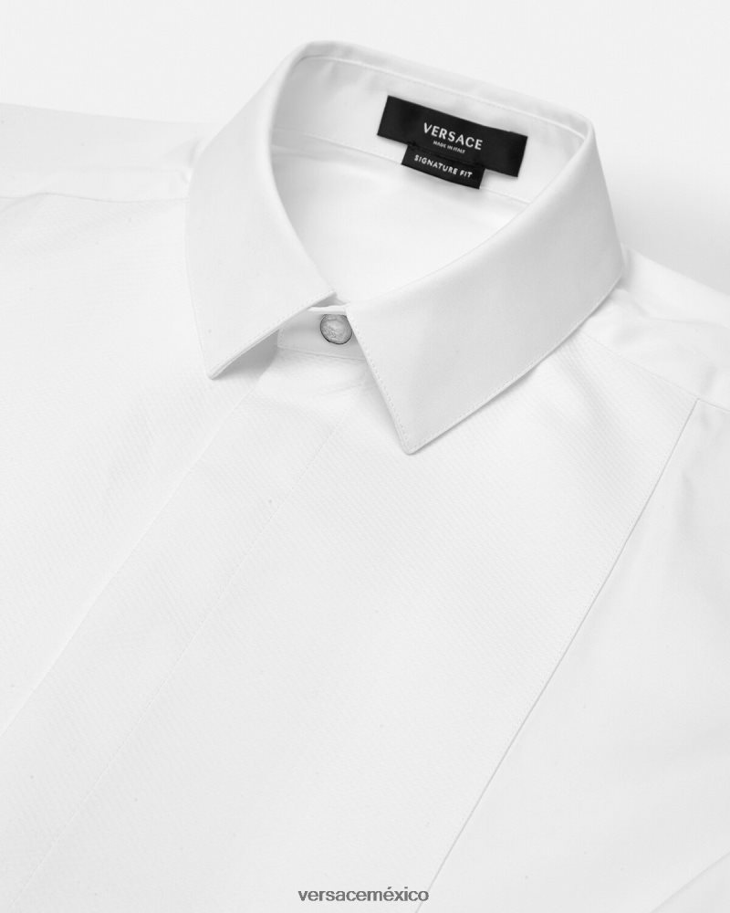 Versace camisa de esmoquin formal blanco ropa hombres 84626J1301