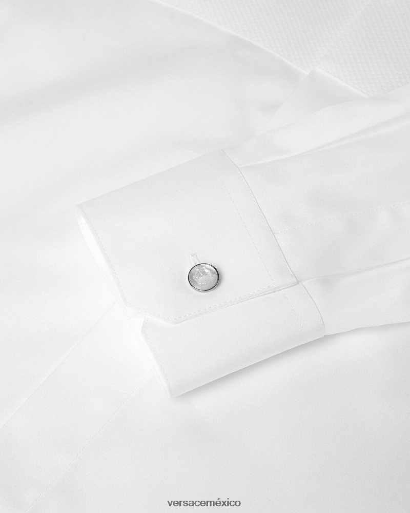 Versace camisa de esmoquin formal blanco ropa hombres 84626J1301