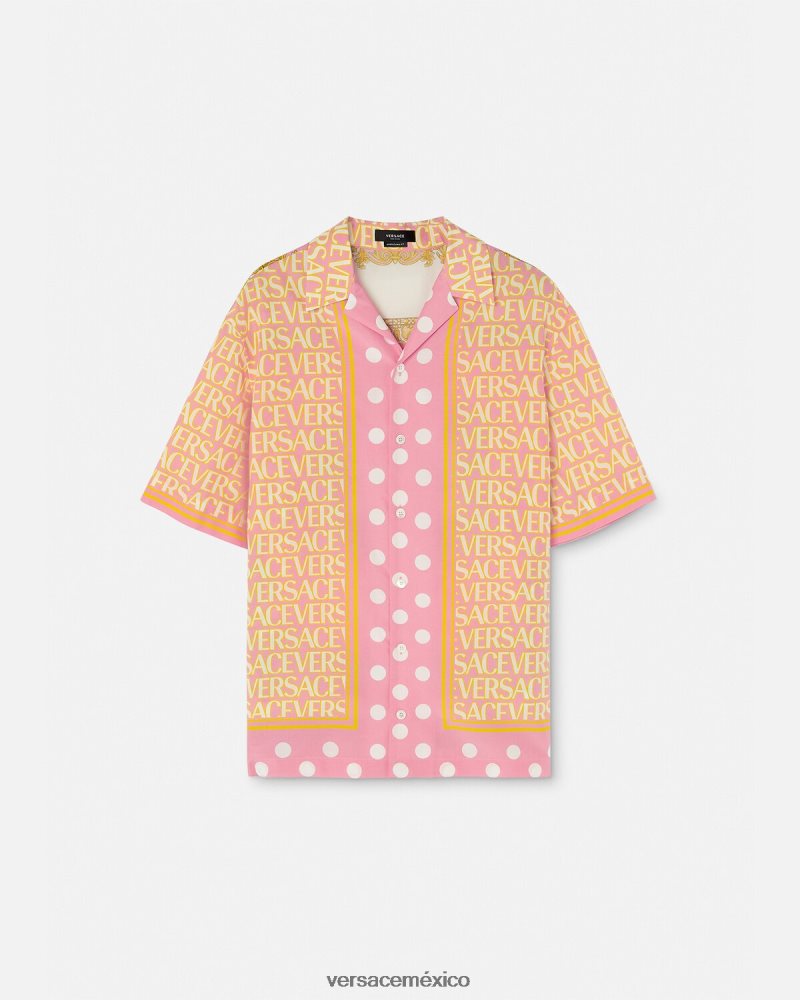 Versace camisa en mezcla de algodón imprimir ropa hombres 84626J1288