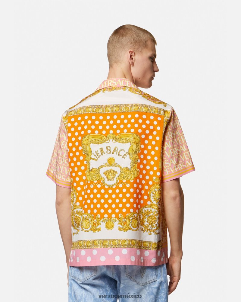 Versace camisa en mezcla de algodón imprimir ropa hombres 84626J1288