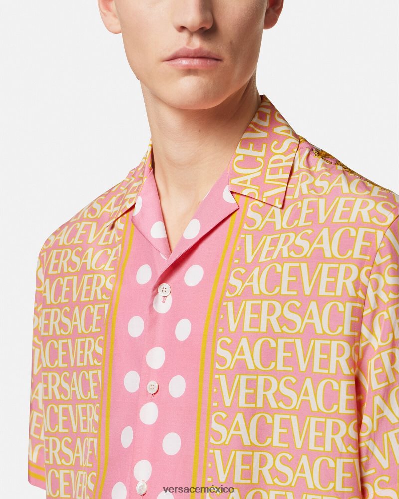 Versace camisa en mezcla de algodón imprimir ropa hombres 84626J1288