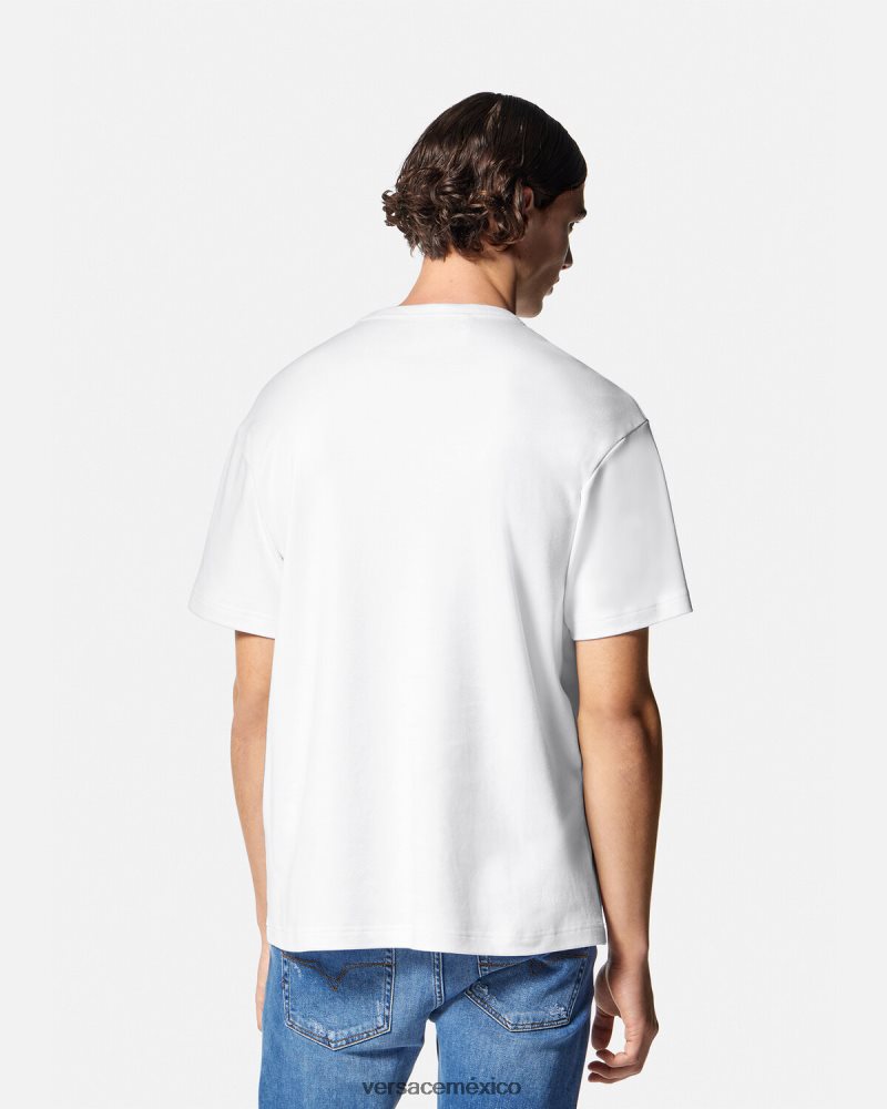 Versace camiseta con logo blanco ropa hombres 84626J2370