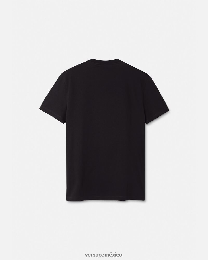 Versace camiseta con logo de medusa negro ropa hombres 84626J1397