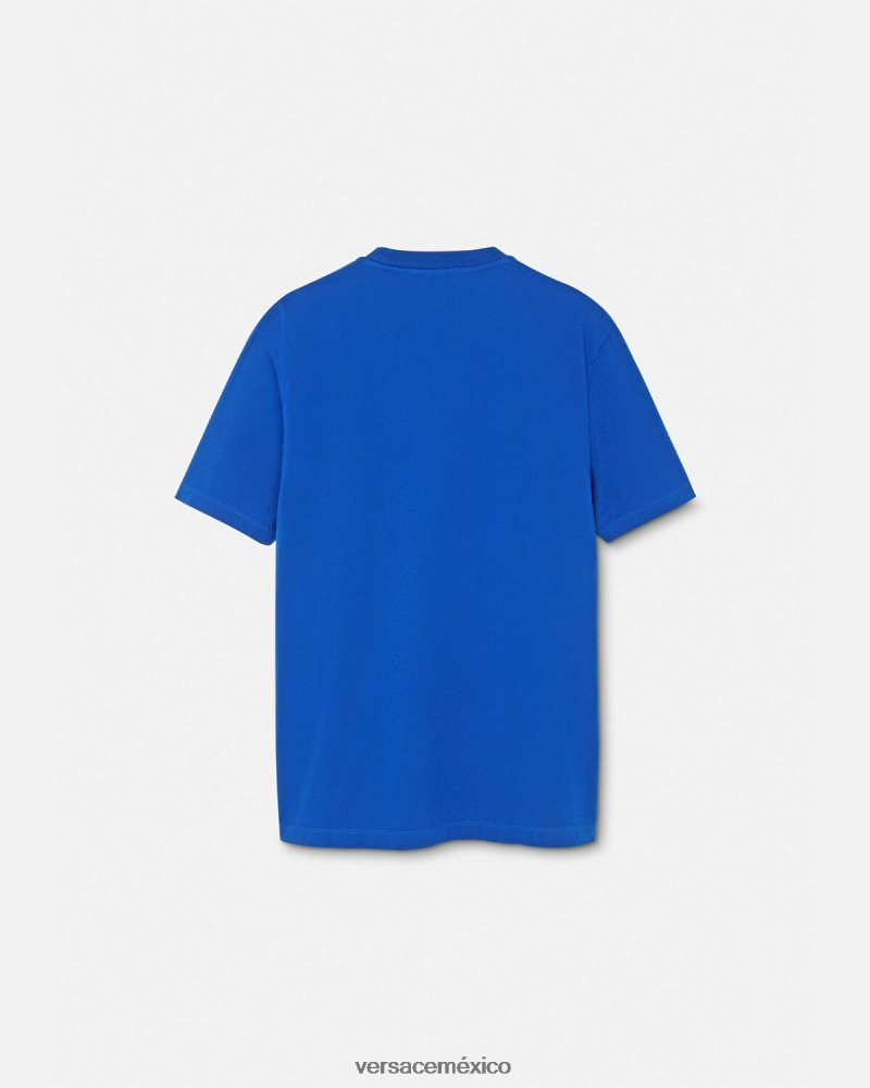 Versace camiseta la maschera azul ropa hombres 84626J1383
