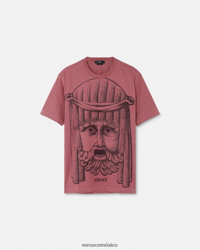 Versace camiseta la maschera rosa ropa hombres 84626J1384