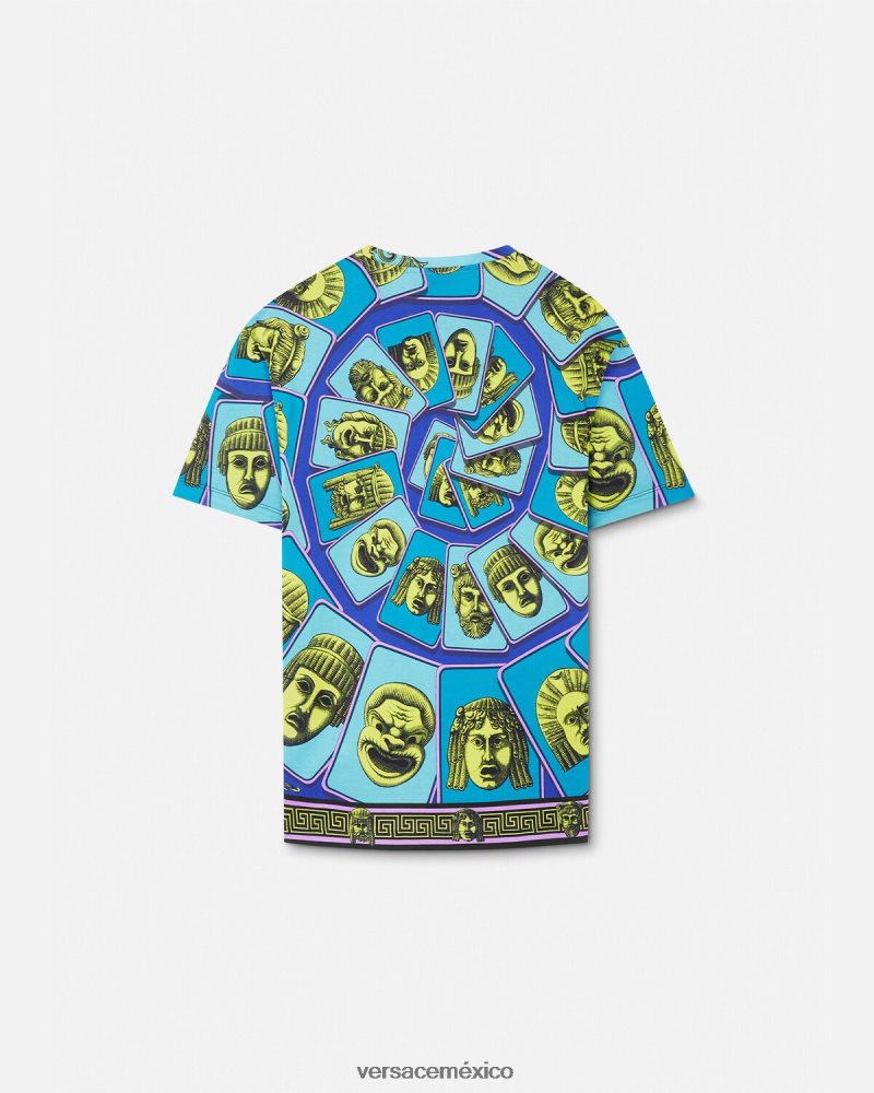 Versace camiseta le maschere imprimir ropa hombres 84626J1381