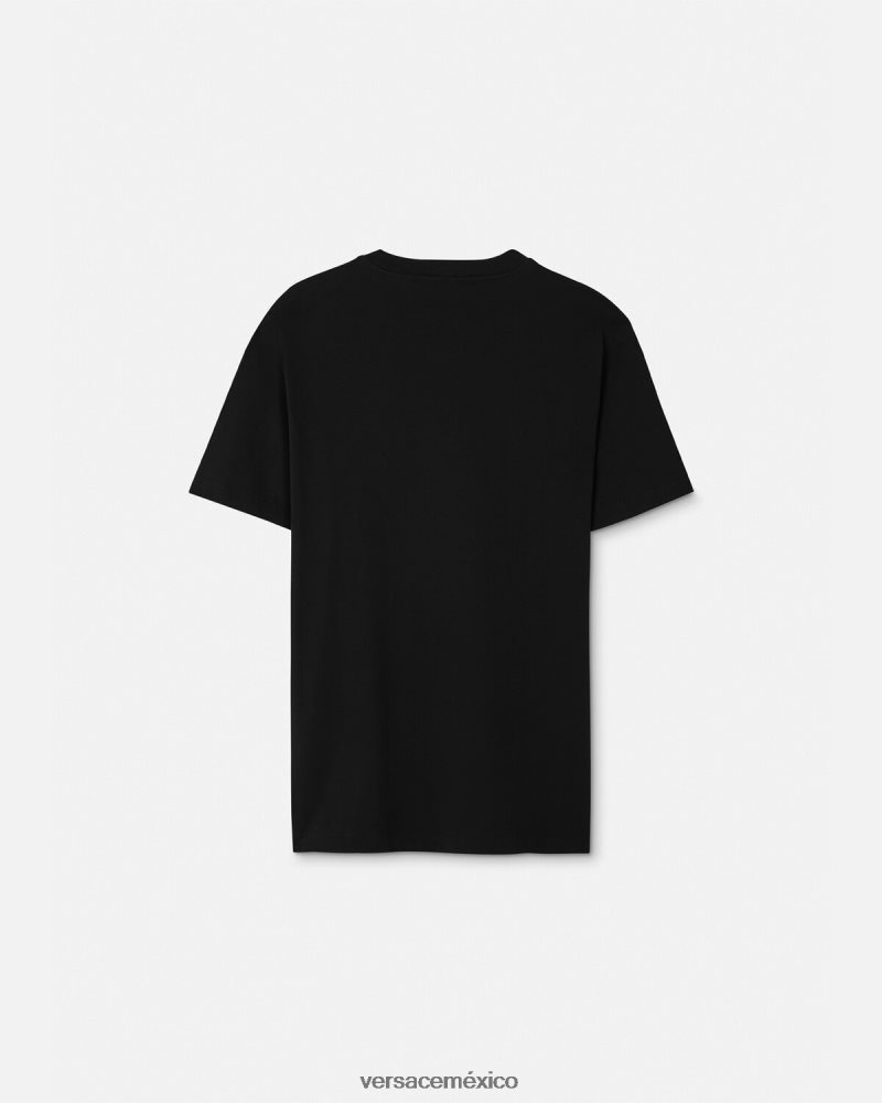 Versace camiseta le maschere negro ropa hombres 84626J1382