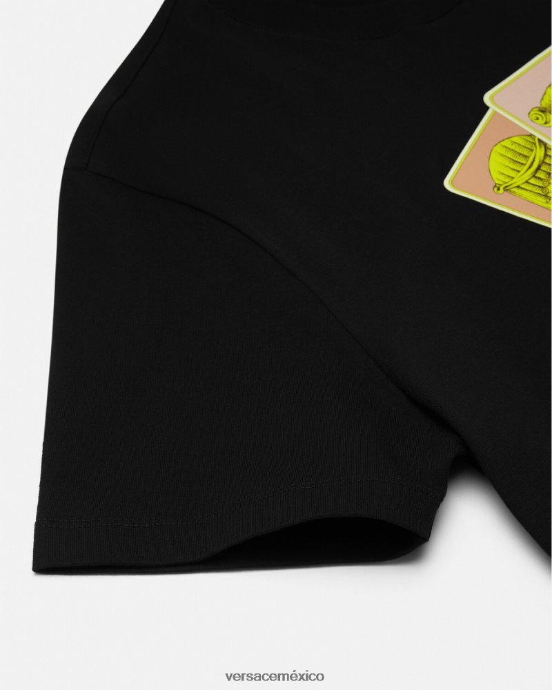 Versace camiseta le maschere negro ropa hombres 84626J1382