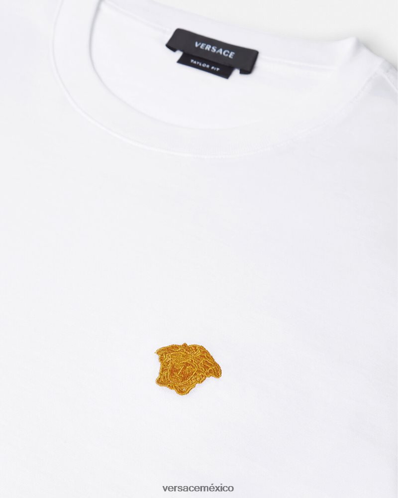 Versace camiseta medusa blanco ropa hombres 84626J1371