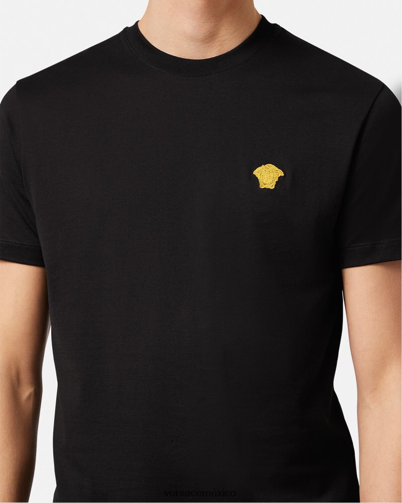 Versace camiseta medusa negro ropa hombres 84626J1370