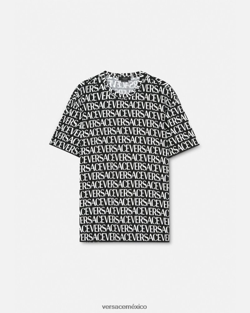 Versace camiseta por toda la prenda negro y estampado ropa hombres 84626J1390
