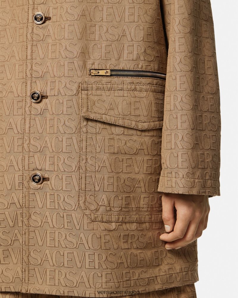 Versace abrigo completo imprimir ropa hombres 84626J1220